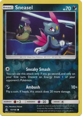 Sneasel Reverse Holo Pokemon card from Ultra Prism