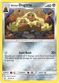 Alolan Dugtrio Pokemon card from Ultra Prism