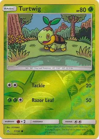 Turtwig Reverse Holo Pokemon card from Ultra Prism