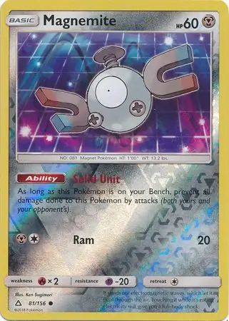 Magnemite Reverse Holo Pokemon card from Ultra Prism