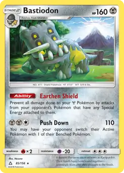 Bastiodon Pokemon card from Ultra Prism