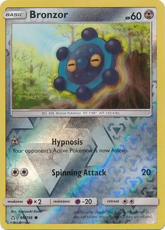 Bronzor Reverse Holo Pokemon card from Ultra Prism