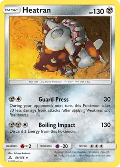 Heatran Pokemon card from Ultra Prism