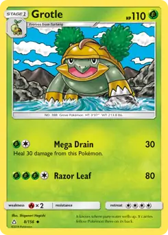 Grotle Pokemon card from Ultra Prism