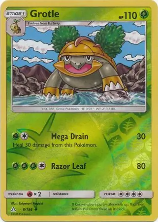 Grotle Reverse Holo Pokemon card from Ultra Prism