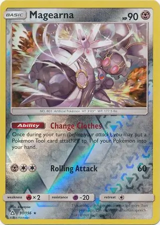 Magearna Reverse Holo Pokemon card from Ultra Prism