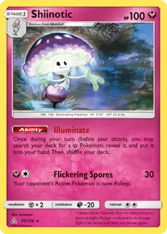 Shiinotic Pokemon card from Ultra Prism