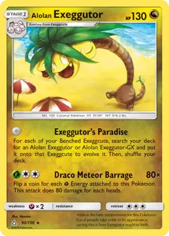 Alolan Exeggutor Pokemon card from Ultra Prism