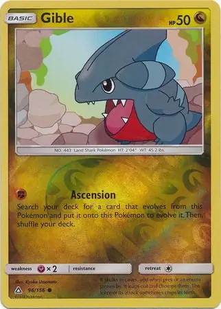 Gible Reverse Holo Pokemon card from Ultra Prism