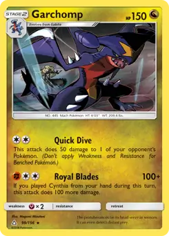 Garchomp Pokemon card from Ultra Prism