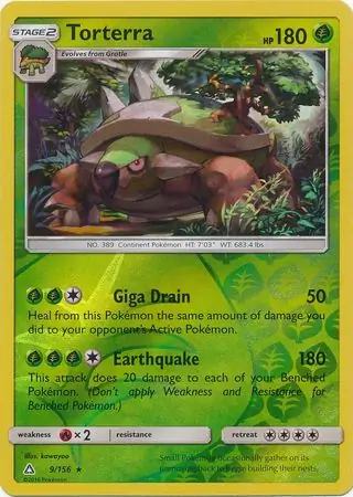 Torterra Reverse Holo Pokemon card from Ultra Prism