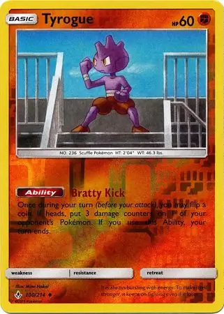 Tyrogue Reverse Holo Pokemon card from Unbroken Bonds