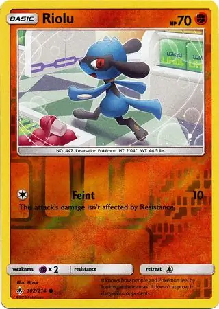 Riolu Reverse Holo Pokemon card from Unbroken Bonds