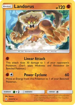 Landorus Pokemon card from Unbroken Bonds