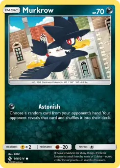 Murkrow Pokemon card from Unbroken Bonds
