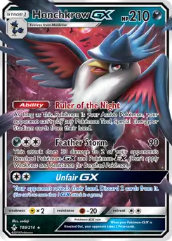 Honchkrow GX Pokemon card from Unbroken Bonds