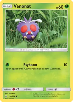 Venonat Pokemon card from Unbroken Bonds