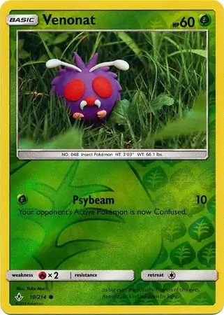 Venonat Reverse Holo Pokemon card from Unbroken Bonds