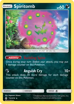 Spiritomb Holo Pokemon card from Unbroken Bonds