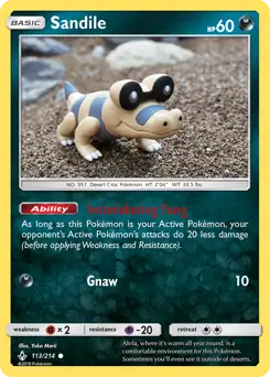 Sandile Pokemon card from Unbroken Bonds