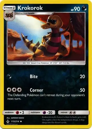 Krokorok Reverse Holo Pokemon card from Unbroken Bonds