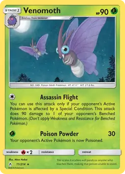 Venomoth Pokemon card from Unbroken Bonds