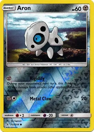 Aron Reverse Holo Pokemon card from Unbroken Bonds