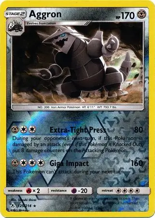 Aggron Reverse Holo Pokemon card from Unbroken Bonds
