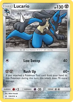 Lucario Pokemon card from Unbroken Bonds