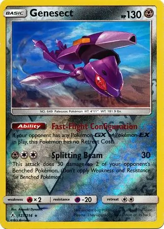 Genesect Reverse Holo Pokemon card from Unbroken Bonds