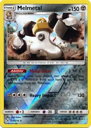 Melmetal Reverse Holo Pokemon card from Unbroken Bonds