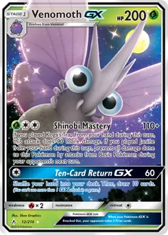 Venomoth GX Pokemon card from Unbroken Bonds