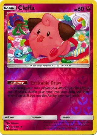 Cleffa Reverse Holo Pokemon card from Unbroken Bonds