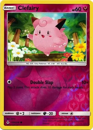 Clefairy Reverse Holo Pokemon card from Unbroken Bonds
