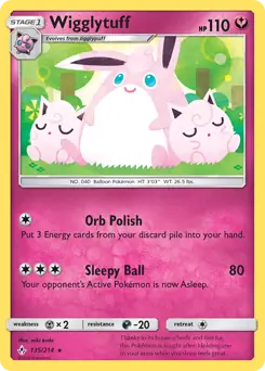 Wigglytuff Pokemon card from Unbroken Bonds