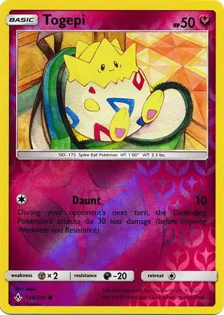 Togepi Reverse Holo Pokemon card from Unbroken Bonds