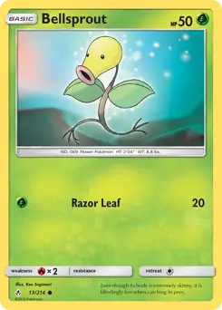 Bellsprout Pokemon card from Unbroken Bonds