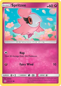 Spritzee Pokemon card from Unbroken Bonds