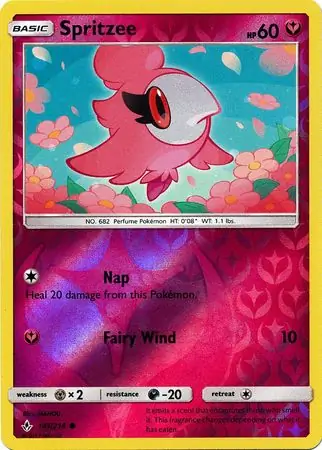 Spritzee Reverse Holo Pokemon card from Unbroken Bonds
