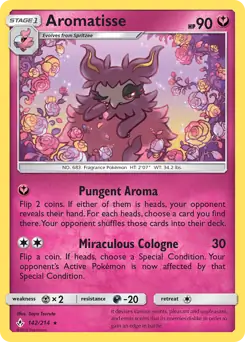 Aromatisse Pokemon card from Unbroken Bonds