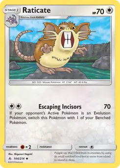 Raticate Pokemon card from Unbroken Bonds