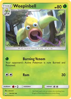 Weepinbell Pokemon card from Unbroken Bonds