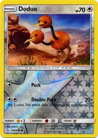 Doduo Reverse Holo Pokemon card from Unbroken Bonds