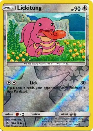 Lickitung Reverse Holo Pokemon card from Unbroken Bonds