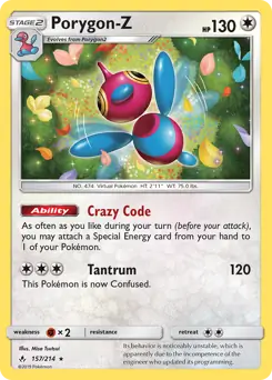 Porygon-Z Holo Pokemon card from Unbroken Bonds