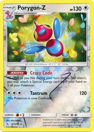 Porygon-Z Reverse Holo Pokemon card from Unbroken Bonds
