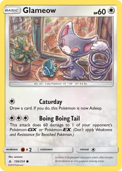 Glameow Pokemon card from Unbroken Bonds