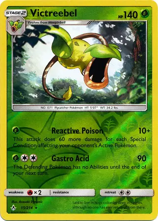 Victreebel Reverse Holo Pokemon card from Unbroken Bonds