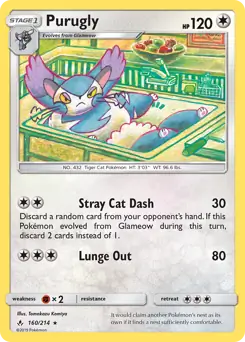 Purugly Pokemon card from Unbroken Bonds