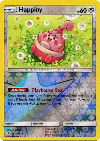 Happiny Reverse Holo Pokemon card from Unbroken Bonds